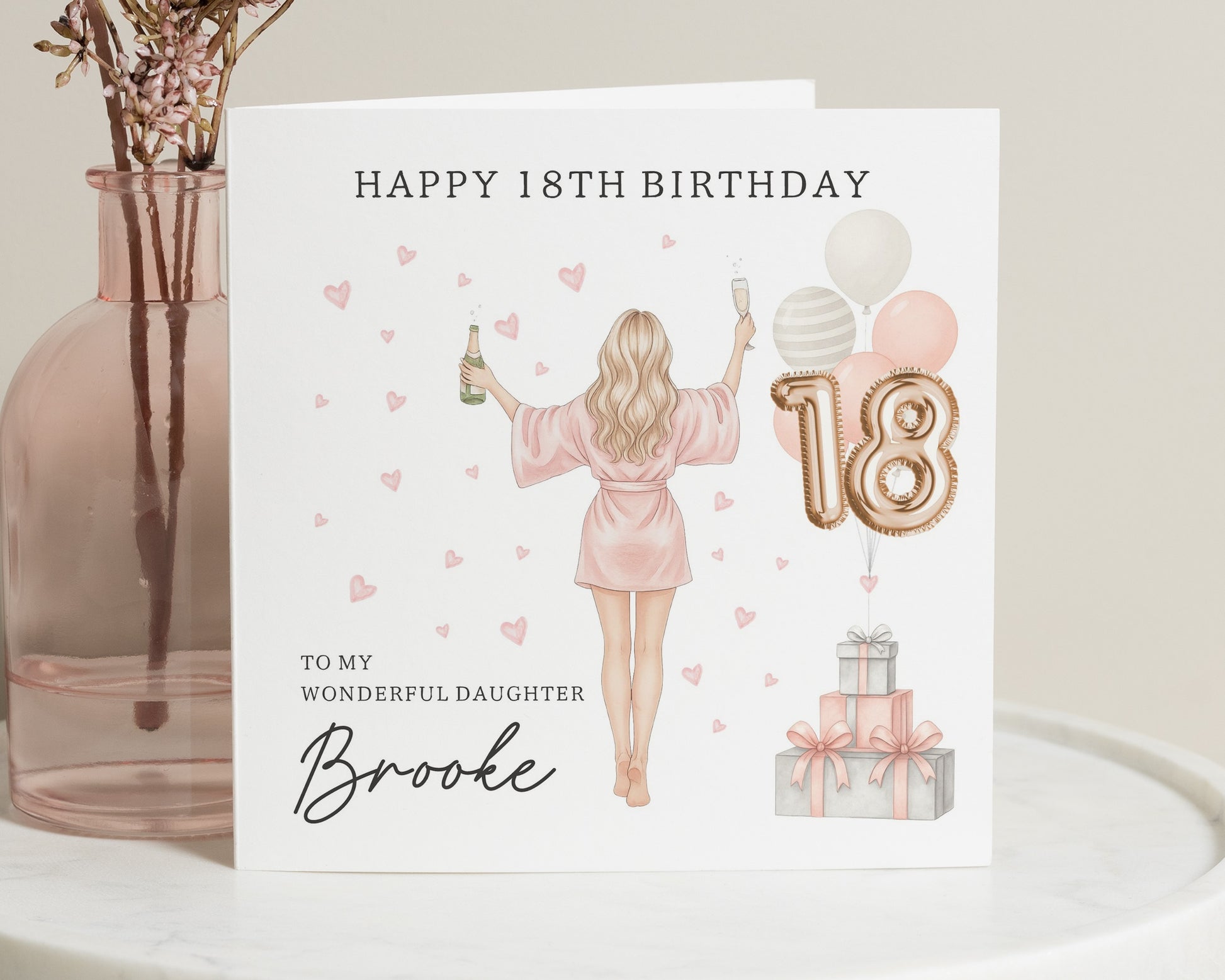 18th Birthday Card for Daughter, Personalised Birthday Card, Birthday Card for Her, Daughter Birthday Card, 18th Birthday Gift