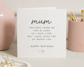 Birthday Card for Mum, Mum Birthday Card, Birthday Card for Her, Simple Birthday Card, Personalised Mum Card, Heart Birthday Card