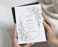 Black and White Floral Wedding Invitations, Minimal Botanical Wedding Invite, Elegant Personalised Invitation Suite