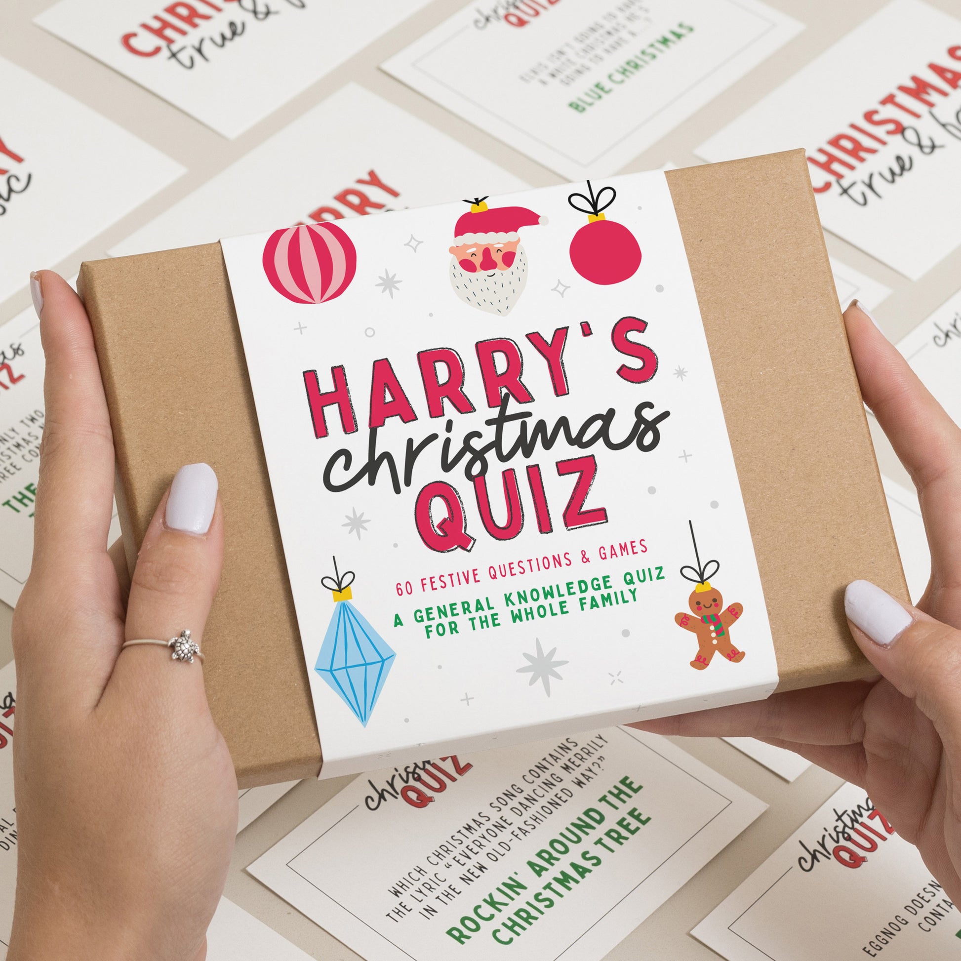 Christmas Advent Quiz Party Game, Personalised Christmas Stocking Filler, Christmas Advent Game, Christmas Eve Gift, Christmas Table Present