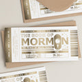 The Book Of Mormon Musical Foil Ticket, Gift Voucher, Show Ticket Gift Voucher, Scratch Reveal Gift, Surprise Christmas Foiled Gift