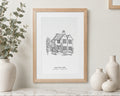 Personalised House Portrait, Custom Line Drawing From Photo, New Home Gift, First Home Print, House Warming Gift, Oak Framed Print