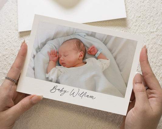 Baby Photo Thank You Cards, Editable New Baby Cards Thank You, Personalised Thank You Cards New Baby Girl, Baby boy Postcard Thankyou Card