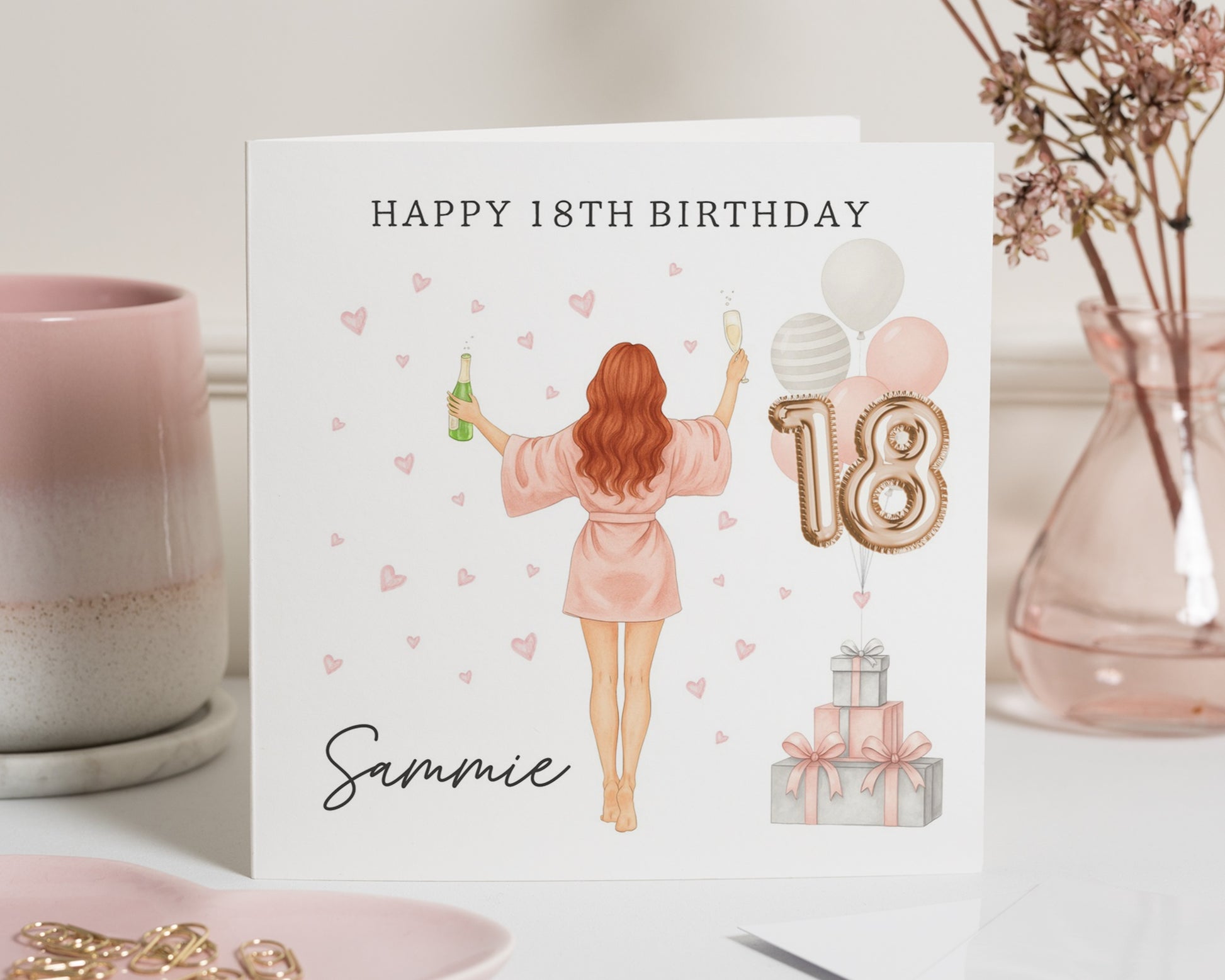 18th Birthday Card for Her, Personalised Birthday Card, Birthday Card for Daughter, Best Friend 18th Birthday Card, Cute Birthday Card