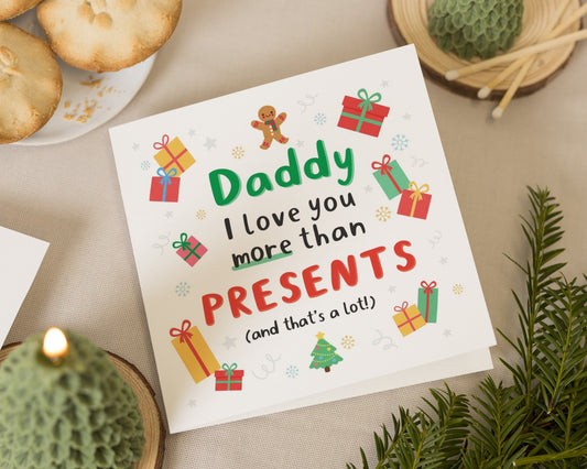 Christmas Card for Daddy, Daddy Christmas Card, Christmas Card from Kids, Cute Christmas Card for Dad, Daddy I Love You Card