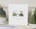 Christmas Card, Funny Christmas Card, Cute Christmas Cards, Two Turtle Doves Card, Animal Christmas Card, Xmas Card for Friend
