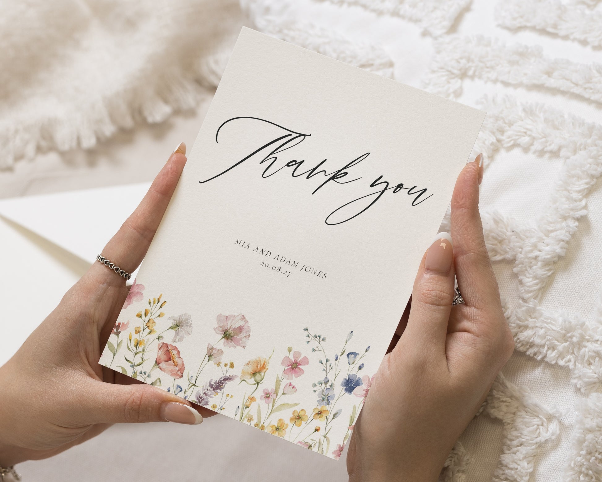 Personalised Wedding Thank You Cards, Personalised Thank You Cards, Floral Wedding Thank You Cards, Wildflower Thank You Cards
