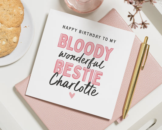 Birthday Card for Best Friend, Bestie Birthday Card, Personalised Birthday Card, Funny Birthday Card for Her, Friend Birthday Card