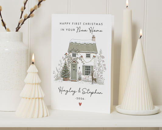 First Christmas Card, New Home Christmas Card, Personalised Christmas Card, 1st Christmas Card for Couple, New House Xmas Card