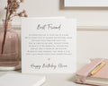 Best Friend Birthday Card, Birthday Card for Friend, Personalised Birthday Card, Birthday Card for Her, Poem Birthday Card