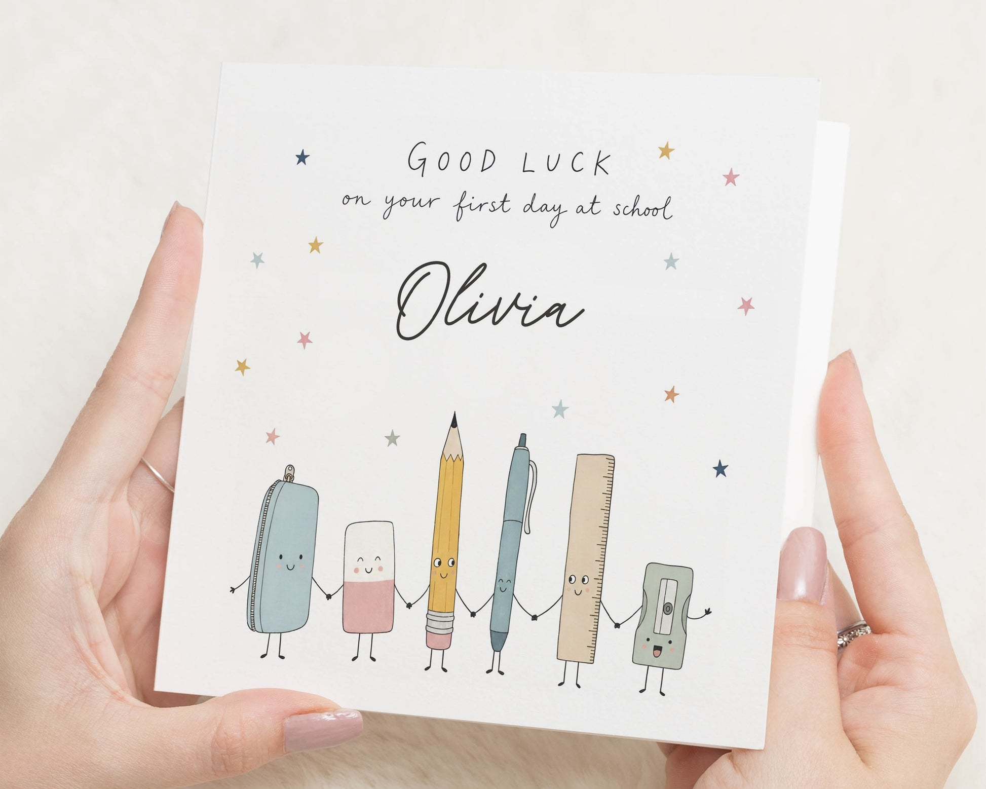 Personalised First Day of School Card, Good Luck Card for School, Starting School Card, Back to School Card, Custom Childrens Card