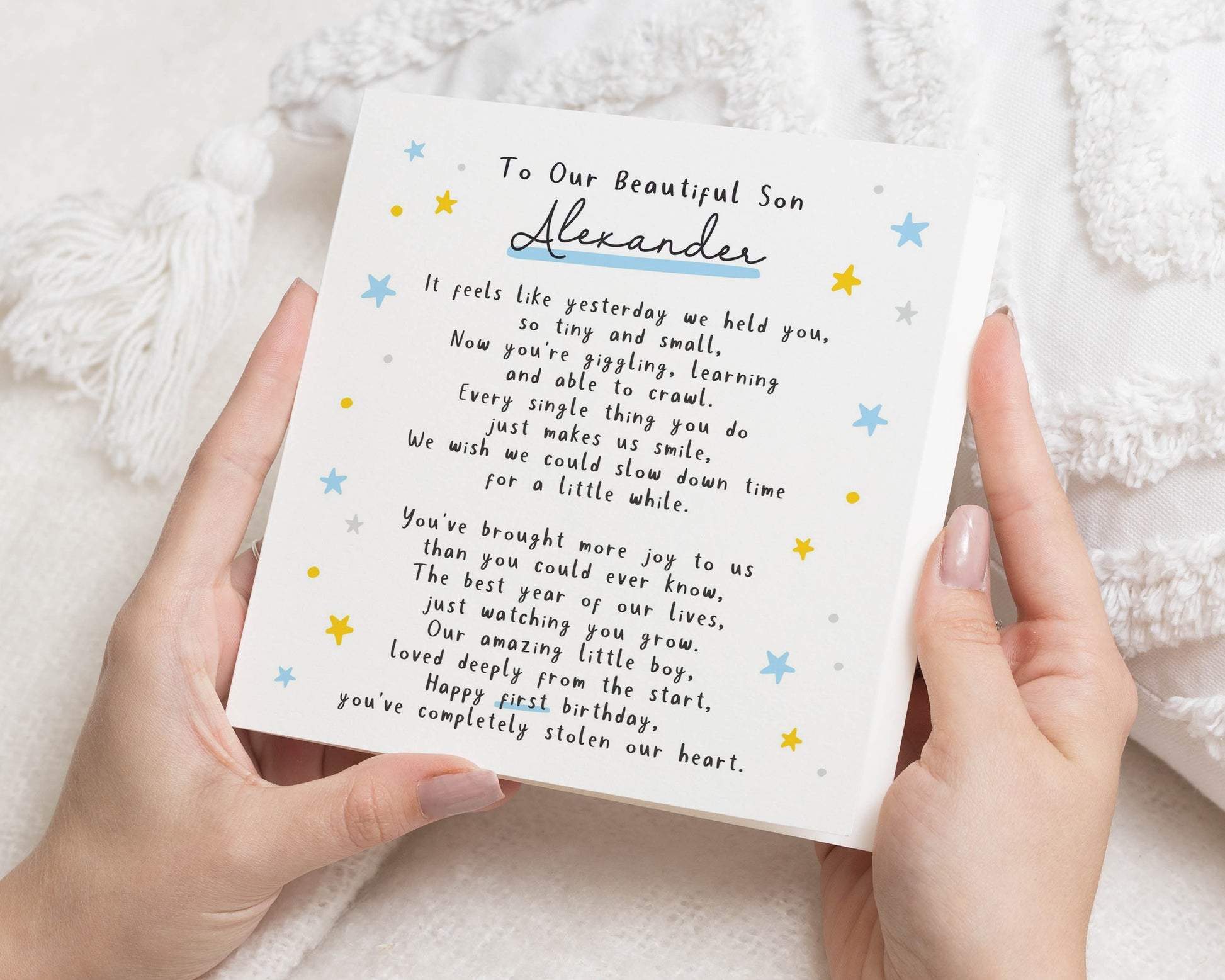 1st Birthday Card for Son, First Birthday Card for Boy, Personalised Son Birthday Card, Poem Birthday Card, Cute Birthday Card for Son