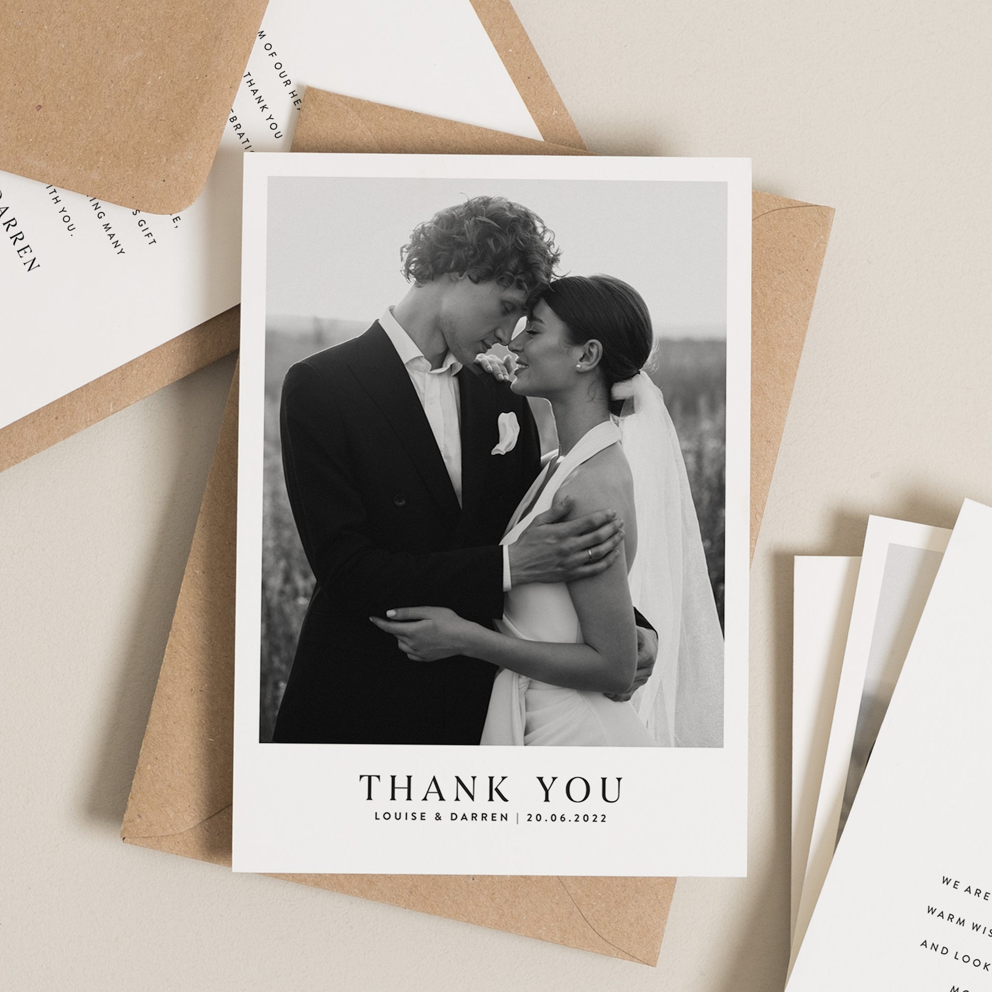 Wedding Thank You Cards, Thank You Cards Wedding, Wedding Thank You, Thank You Wedding Card, Thank You Card, Simple Wedding Card With Photo