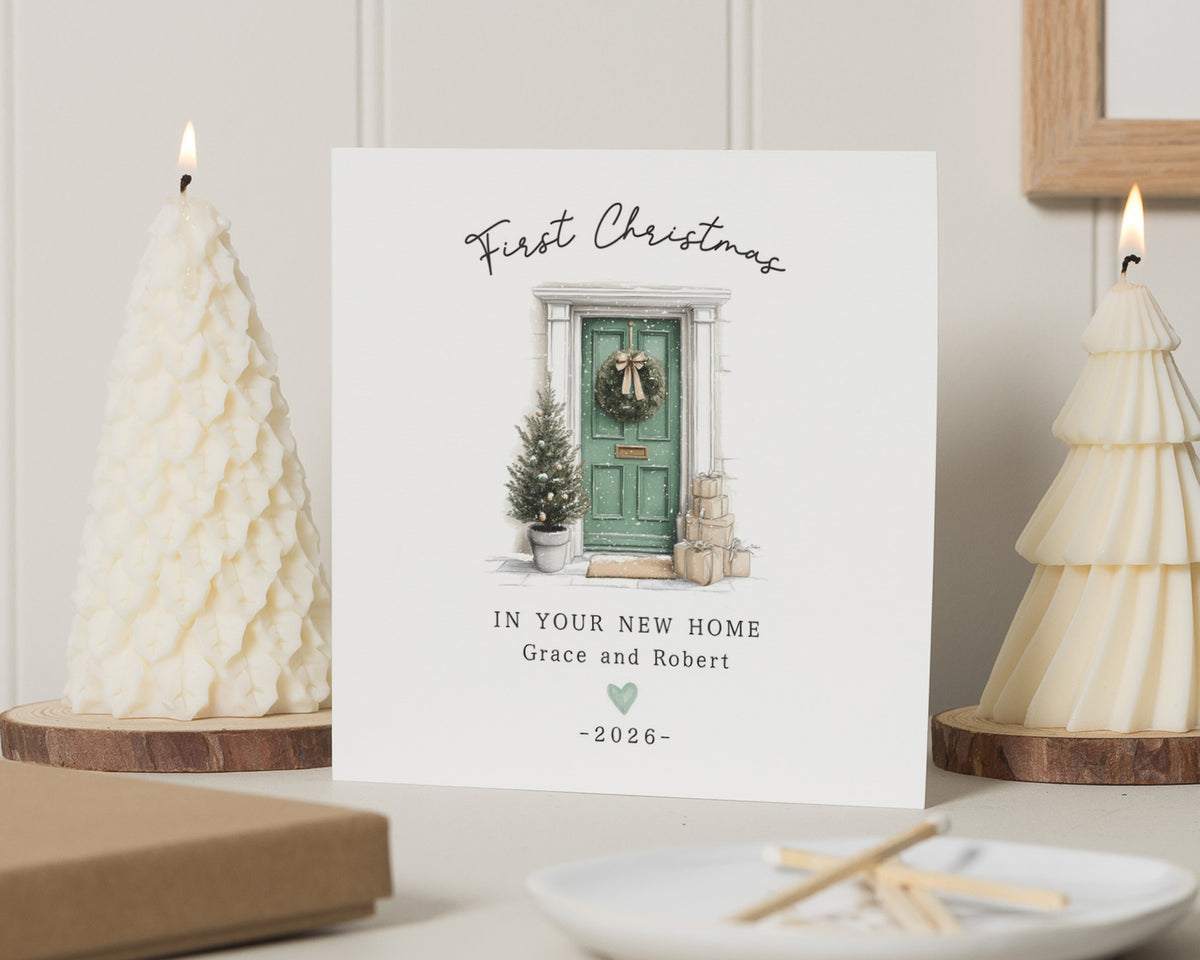 First Christmas in New Home Card, 1st Christmas Card, New Home Christmas Card, Personalised Christmas Card for Couple, New House Card