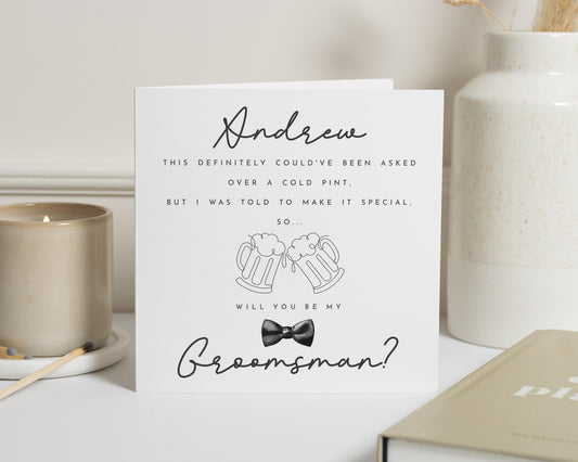 Will You Be My Groomsman Card, Personalised Groomsman Proposal Card, Best Man Card, Wedding Party Card, Beer Themed Groomsman Card