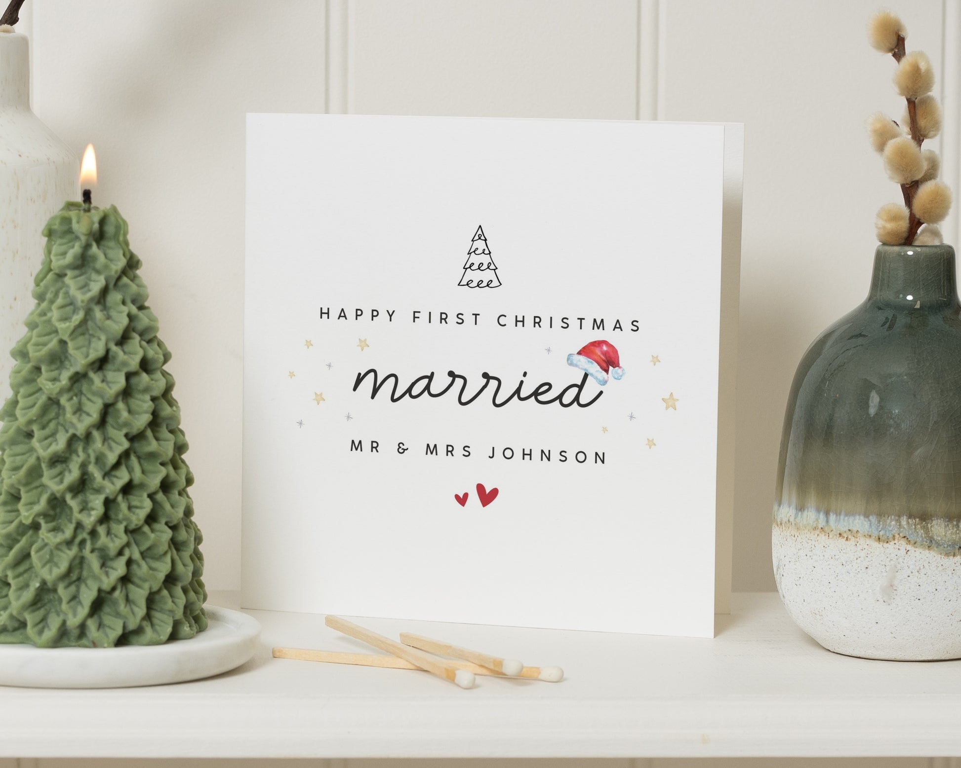 First Christmas Married Card, Personalised Christmas Card, Mr And Mrs Christmas Card, Newlywed Christmas Card, Married Christmas Card