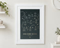 Personalised Gold Foil Couple Timeline Print, Dark Green Our Story So Far Wall Art, Anniversary Gift, Wedding Gift for Couple