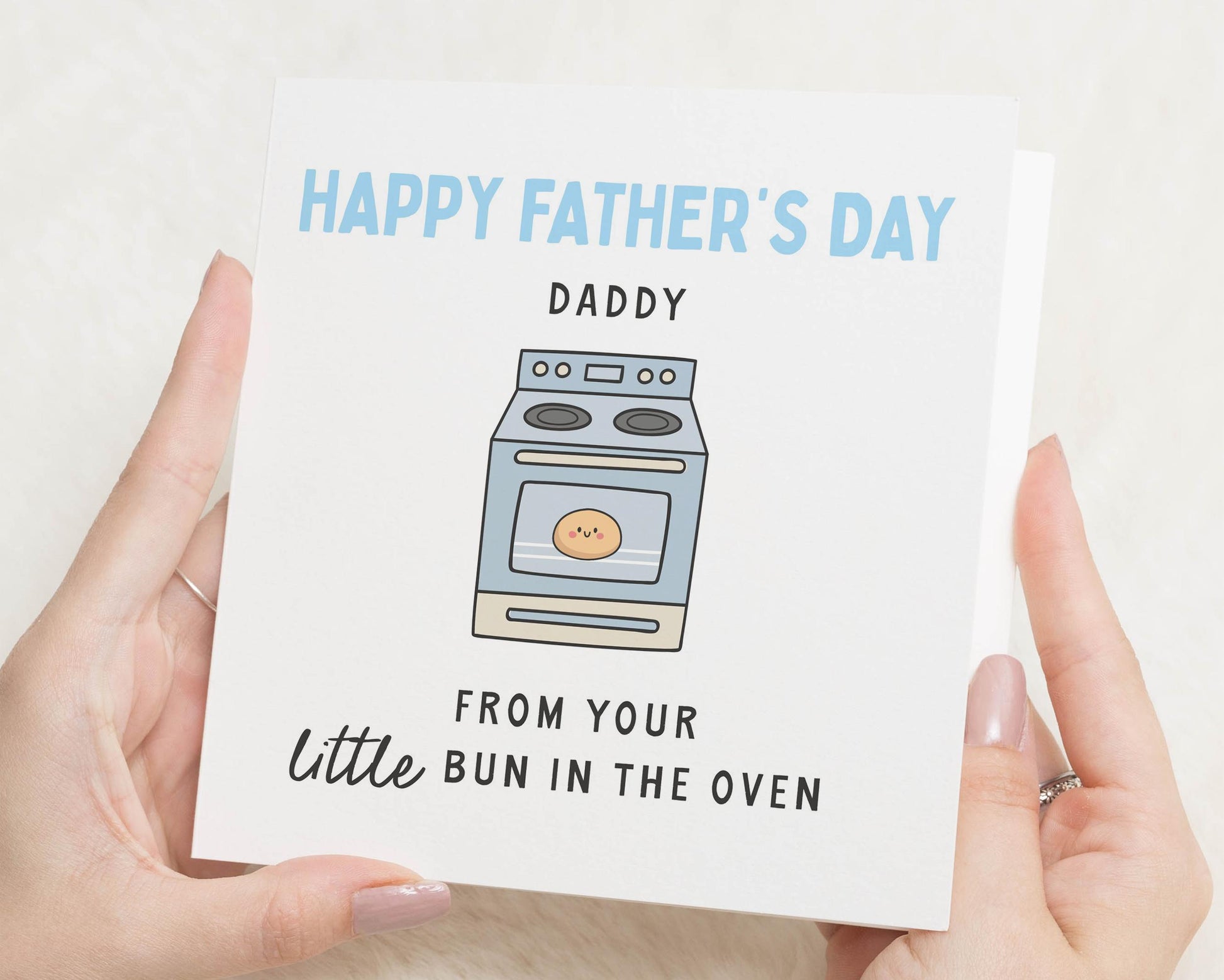Fathers Day Card from Bump, Fathers Day Card for Dad, Daddy to Be Card, Cute Fathers Day Card, Little Bun in the Oven Card