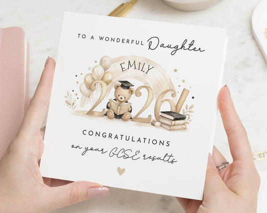 GCSE Results Card for Daughter, Exam Congratulations Card, Personalised Exam Card, Congratulations Card for Daughter, Exam Results Card