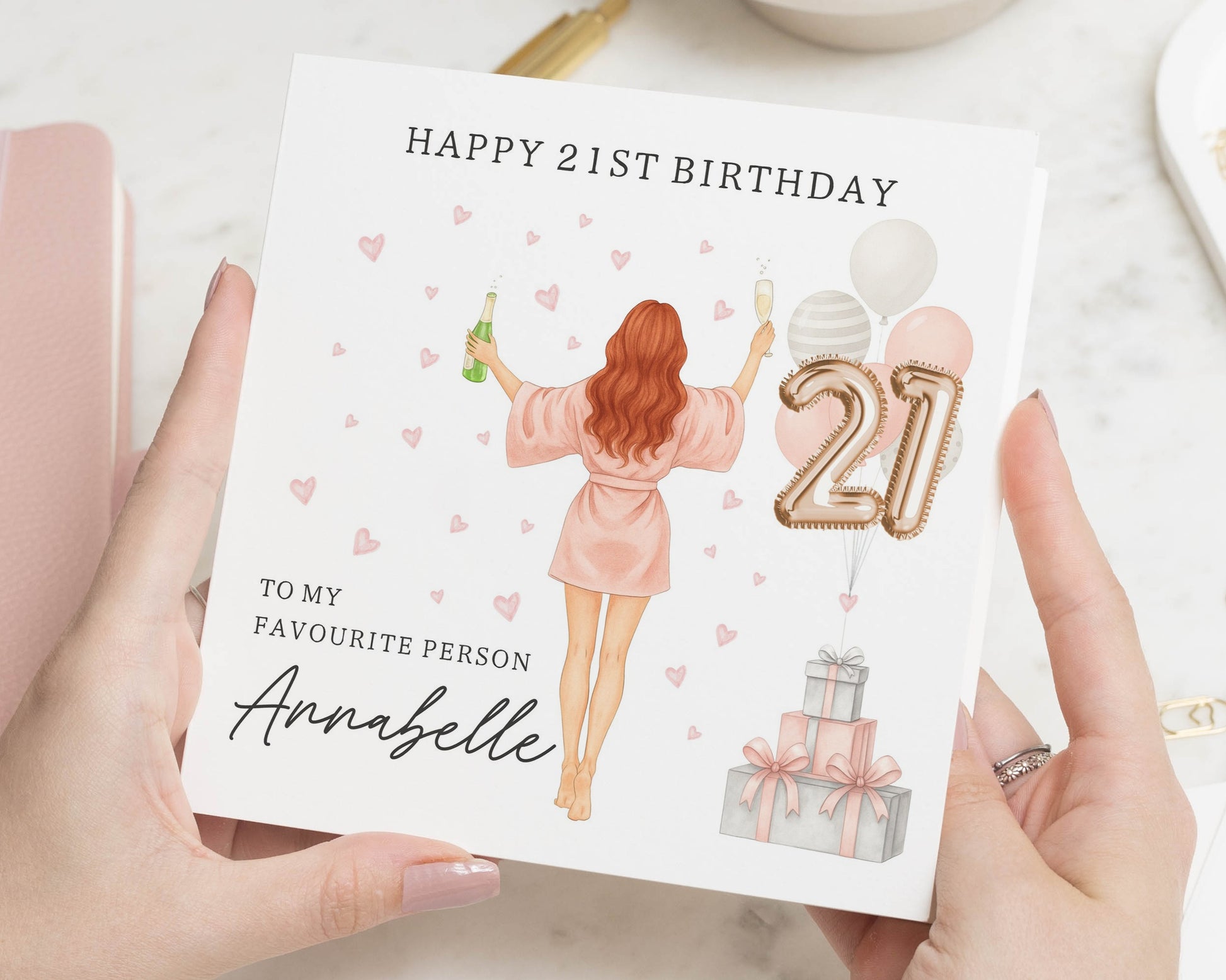 21st Birthday Card for Her, Personalised Birthday Card, Birthday Card for Daughter, Best Friend Birthday Card, 21st Birthday Gift