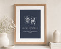 Personalised Couple Print, Playing Card Wall Art, Navy Blue Anniversary Gift, Gift for Couple, Romantic Bedroom Wall Art