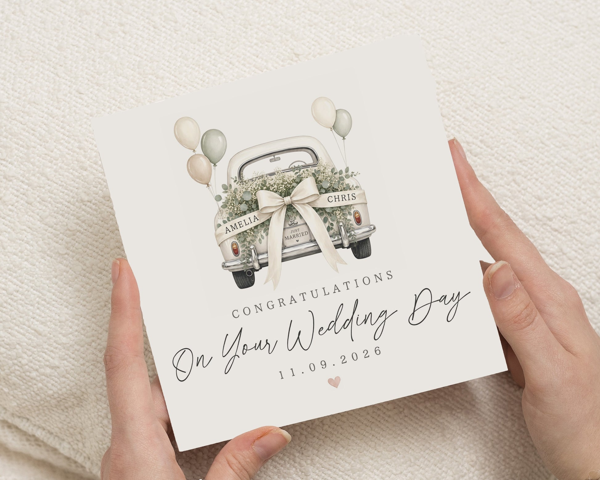 Personalised Wedding Card, Wedding Day Card, Congratulations Wedding Card, Just Married Card, Bride and Groom Card, Custom Wedding Card