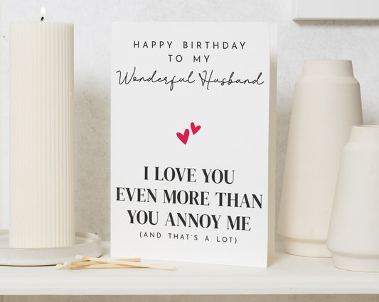 Funny Birthday Card for Husband, Husband Birthday Card, Romantic Birthday Card for Him, Cheeky Love Card, Simple Birthday Cards