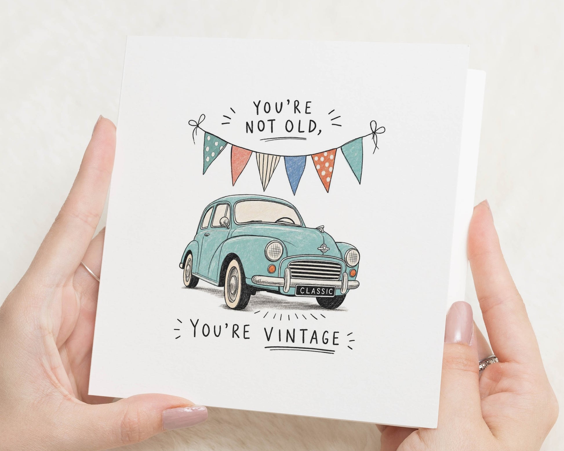 Funny Birthday Card for Him, Vintage Birthday Card, Classic Car Birthday Card, Birthday Card for Dad, Birthday Card for Friend