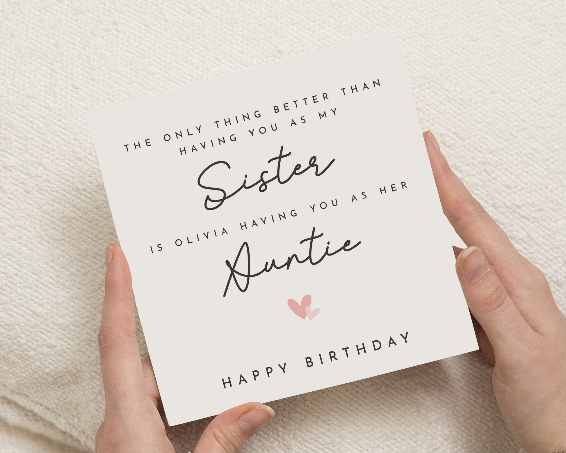 Sister Birthday Card, Birthday Card for Sister, Personalised Birthday Card, Auntie Birthday Card, Birthday Card From Niece Nephew