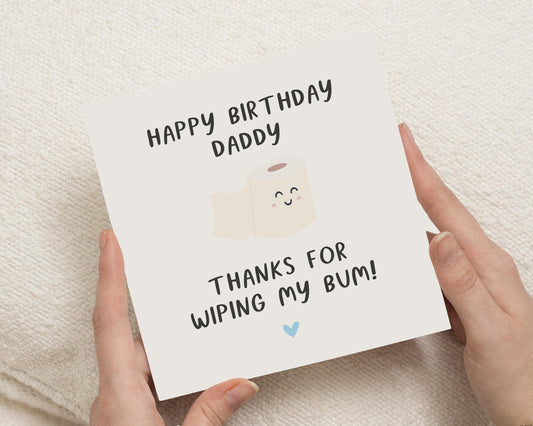 Birthday Card for Daddy, Funny Birthday Card for Dad, Birthday Card from Kids, Cute Birthday Card for Him, Toilet Paper Birthday Card