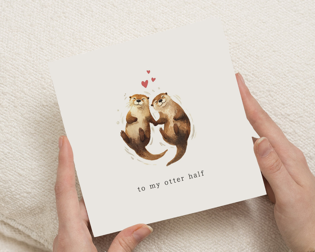 Christmas Card for Partner, Funny Christmas Card for Husband or Wife, Otter Christmas Card, Cute Xmas Card for Boyfriend or Girlfriend