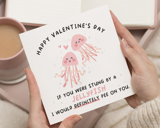 Funny Valentines Day Card, Jellyfish Valentines Card, Valentines Card for Him, Valentines Card for Her, Cute Valentines Card