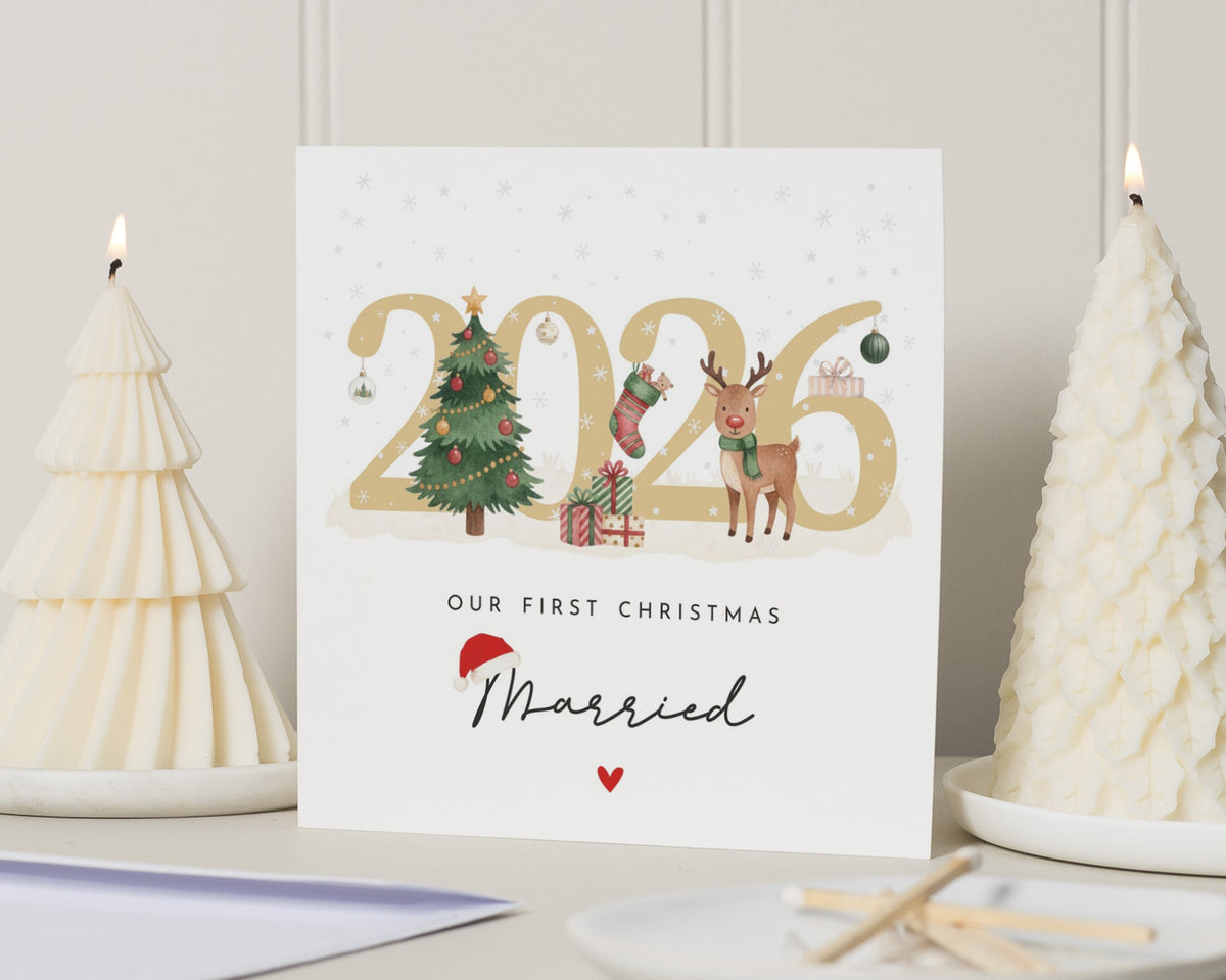 First Christmas Married Card, 1st Christmas Card, Our First Christmas Card, Personalised Christmas Card, Newlywed Christmas Card for Couple