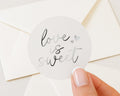 Love Is Sweet Sticker, Wedding Sticker, Silver Foil Sticker, Envelope Seal, Wedding Favour Sticker, Sweet Table Sticker