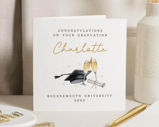Graduation Card, Personalised Graduation Card, Graduation Card for Her, University Graduation Card, Custom Graduate Card