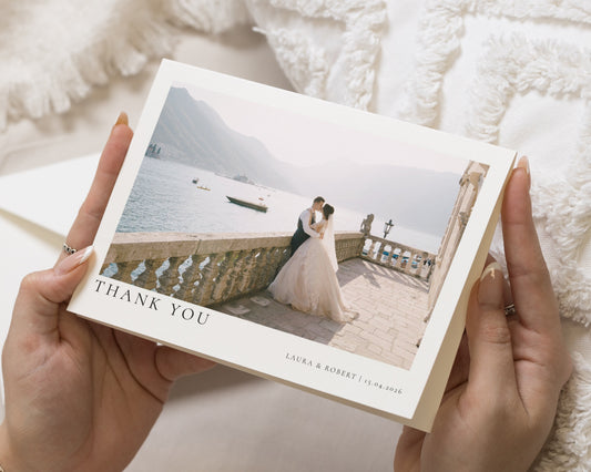 Personalised Wedding Thank You Cards, Photo Wedding Thank You Cards, Folded Wedding Thank You Cards, Thank You Card for Wedding, Simple