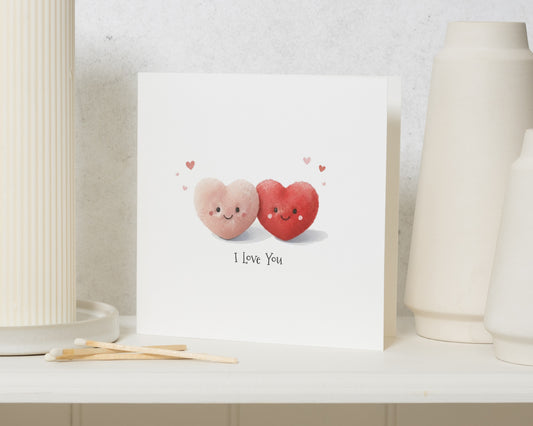I Love You Card, Cute Anniversary Card, Valentines Day Card, Romantic Card for Her, Romantic Card for Him, Heart Card, Anniversary Card