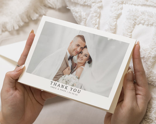 Personalised Wedding Thank You Card, Photo Wedding Thank You Card, Folded Wedding Thank You Card, Wedding Thank You Cards