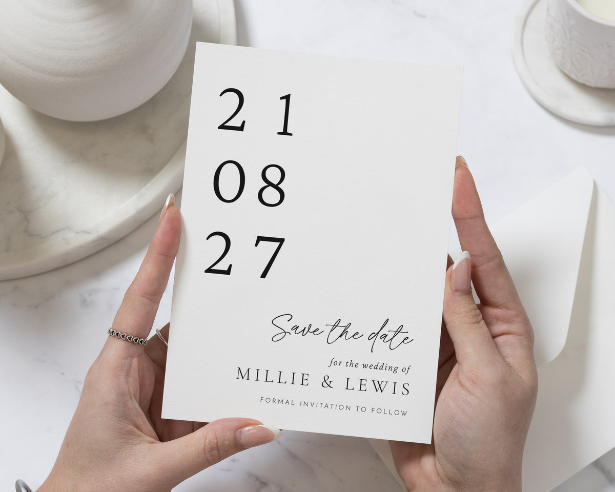 Personalised Save the Date Card, Wedding Save the Date Card, Simple Save the Date Cards, Minimal Save the Date Card, Modern Save the Date