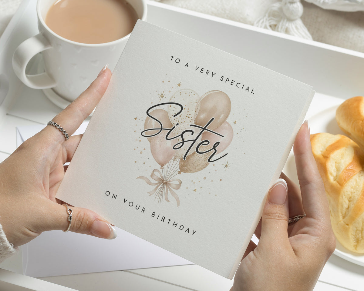 Birthday Card for Sister, Sister Birthday Card, Birthday Card for Her, Special Sister Card, Balloon Birthday Card, Cute Birthday Card