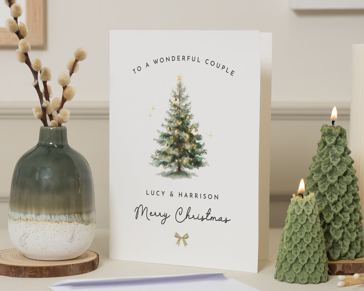 Personalised Christmas Card for Couple, Couple Christmas Card, Christmas Card for Couples, Custom Xmas Card, Christmas Tree Card