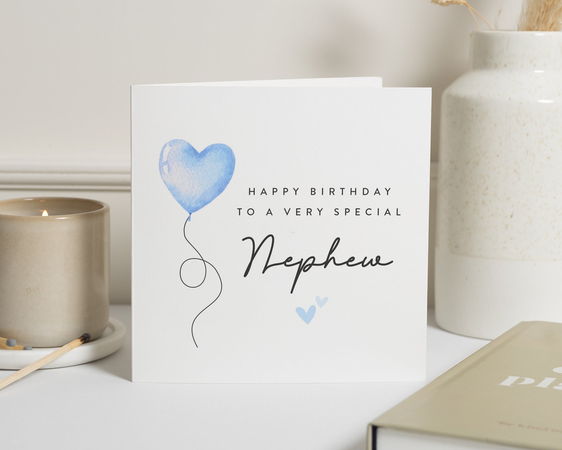 Birthday Card for Nephew, Nephew Birthday Card, Birthday Card for Him, Special Nephew Card, Cute Blue Balloon Birthday Card