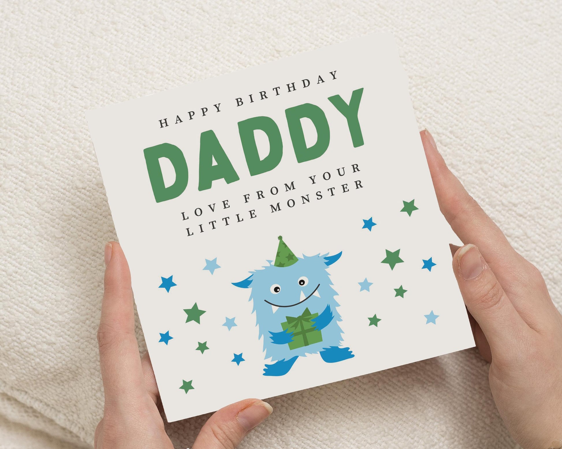 Birthday Card for Daddy, Daddy Birthday Card, Birthday Card from the Kids, Cute Monster Birthday Card, Birthday Card for Him