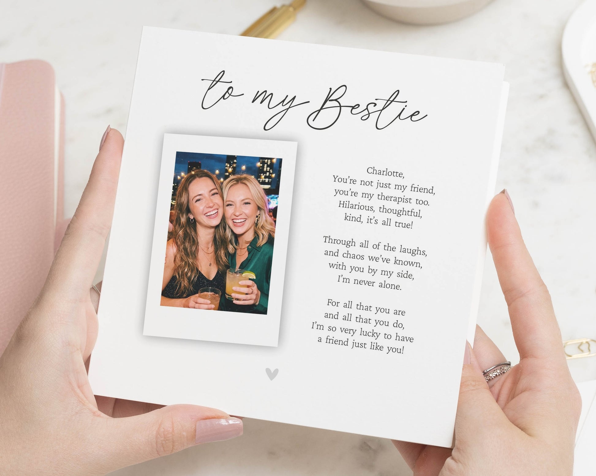 Birthday Card for Best Friend, Best Friend Birthday Card, Bestie Birthday Card, Personalised Photo Card for Friend, Poem Card for Her