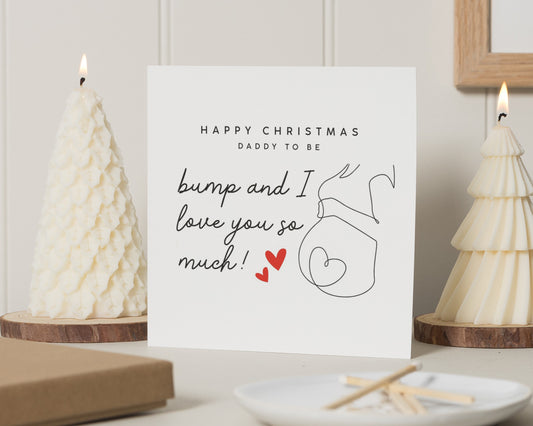 Christmas Card for Daddy to Be, Daddy to Be Christmas Card, Bump Christmas Card, Daddy to Be Card, Christmas Card from Bump