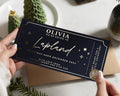 Personalised Lapland Gift Voucher, Holiday Reveal Ticket, Gold Foil Scratch To Reveal, Christmas Gift For Kids, Family Experience