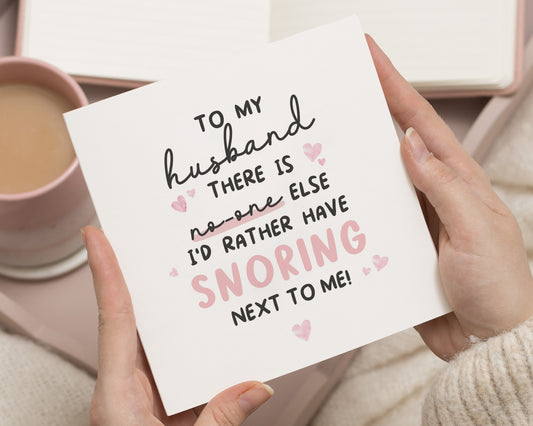 Funny Husband Birthday Card, Husband Anniversary Card, Snoring Card for Him, Romantic Card for Husband, Cute Card for Husband
