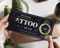 Personalised Tattoo Gift Voucher, Gold Foil Gift Voucher, Christmas Gift for Him, Custom Tattoo Experience, Scratch to Reveal