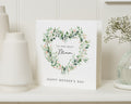 Mother’s Day Card for Mum, Floral Mother’s Day Card, Best Mum Card, Mother's Day Greeting Card, Heart Wreath Card