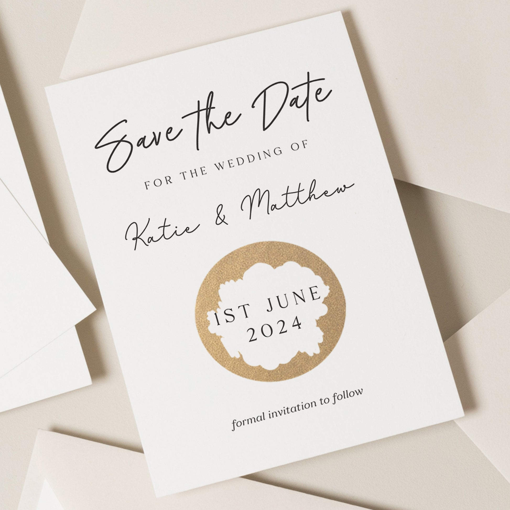 Scratch Off Save The Date Cards, Minimalistic Save The Date Scratch Card, Elegant Wedding Save Our Date Cards, Engagement Announcement Card